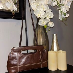 Vintage Rolfs Genuine Leather Elegant Brown Handbag.